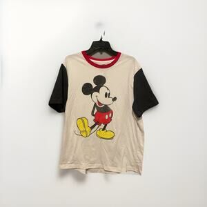 Disney‎ Color Block Short Sleeve Classic Mickey Ringer Tee T-Shirt 2XL